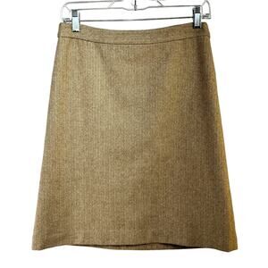 J. CREW Factory Wool Blend Skirt A Line Knee Length Women's 4 Lined Camel Gold